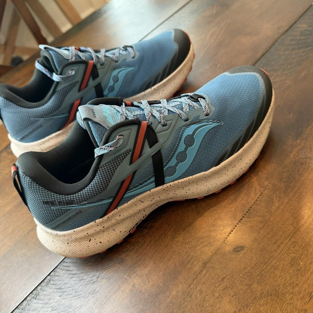 Saucony Ride 15 TR Shoes Womens 11 Blue Trail Running PWRRUN PWRTRAC‎ Sneakers